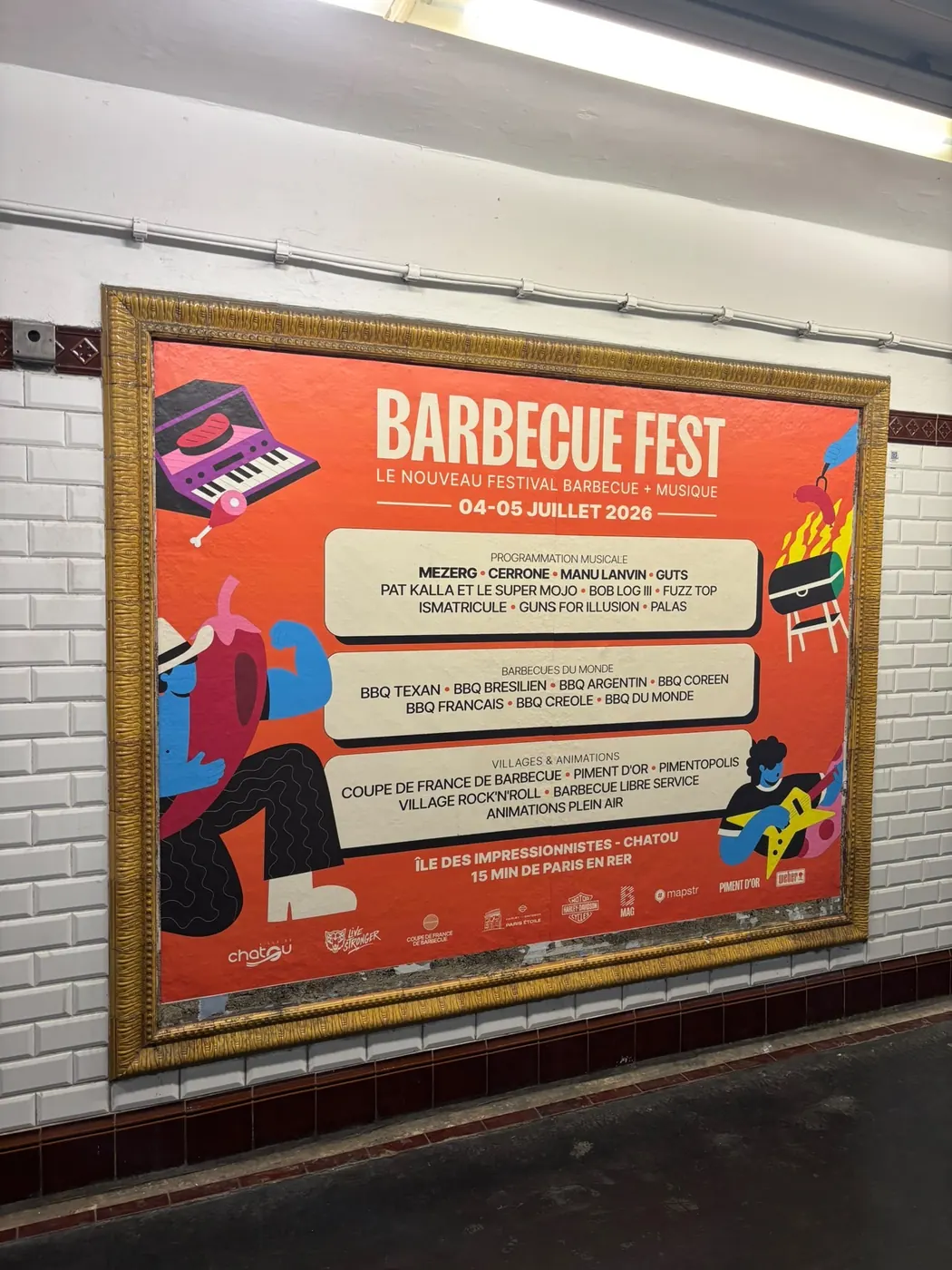 Affiche Barbecue Fest dans le métro parisien