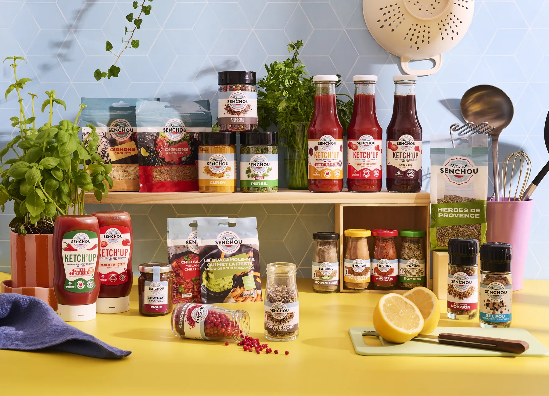 La gamme Marcel Senchou : ketchups, épices, mélanges et toppings