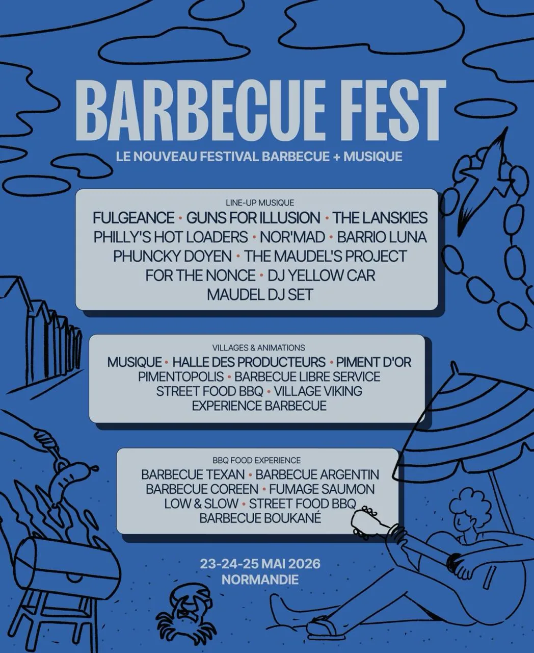 Affiche Barbecue Fest Normandie, 23-24-25 Mai 2026, Hippodrome de Clairefontaine Deauville